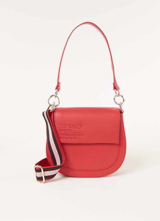 Ted Baker Darcell crossbodytas van leer - voorkant 2 steenrood