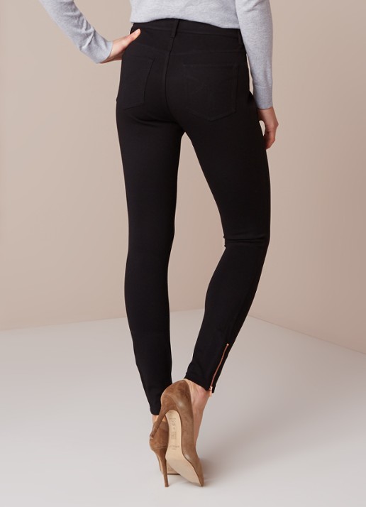 Ted Baker Fioni skinny jegging met ritsdetails - achterkant diepzwart