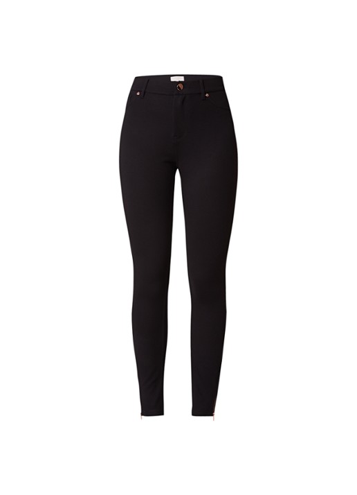 Ted Baker Fioni skinny jegging met ritsdetails - voorkant 2 diepzwart