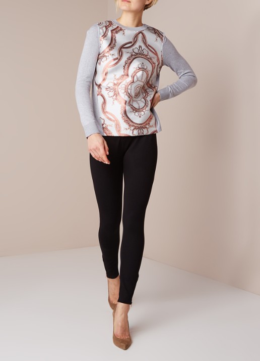 Ted Baker Fioni skinny jegging met ritsdetails - voorkant 3 diepzwart