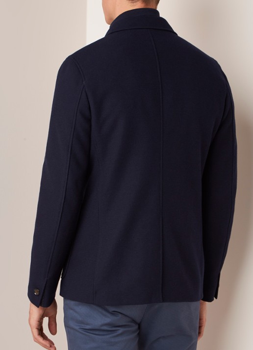 Ted Baker Fletwud regular fit colbert met uitritsbare vest-inzet - achterkant donkerblauw