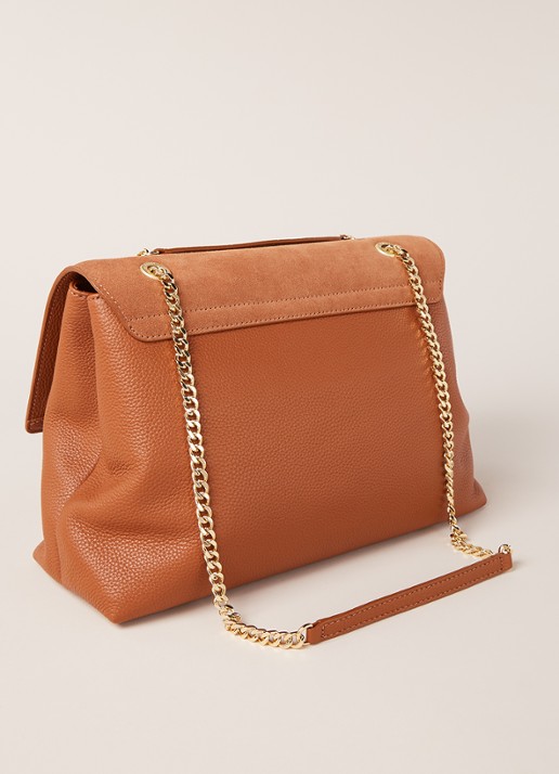 Ted Baker Hermiaa schoudertas van leer en suède - detail 3 cognac