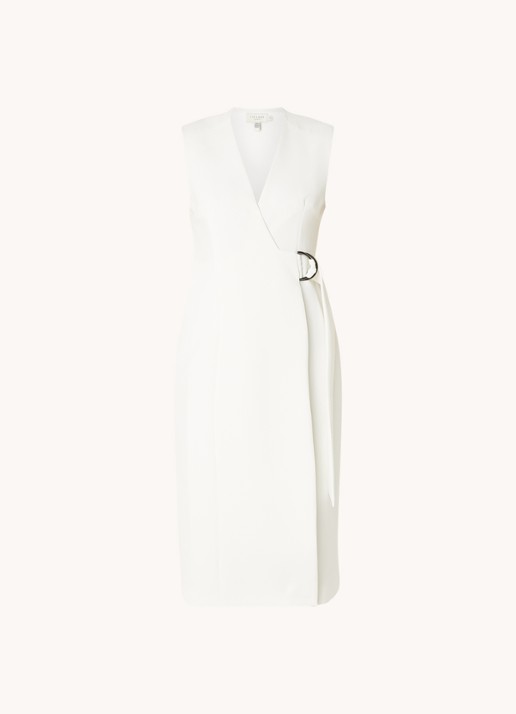 Ted Baker Molenaa midi blazerjurk met ceintuur - voorkant 3 gebroken wit