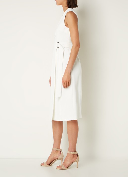 Ted Baker Molenaa midi blazerjurk met ceintuur - voorkant 4 gebroken wit
