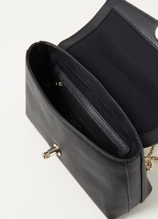 Ted Baker Naomeli schoudertas van leer met panterprint - detail 3 zwart