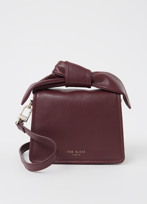 Ted Baker Niyah Mini handtas van leer - voorkant aubergine