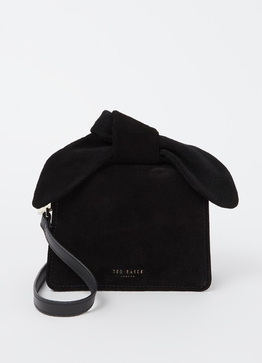 Ted Baker Niyah Mini handtas van leer - voorkant diepzwart