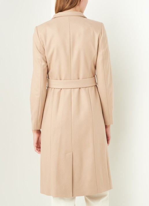 Ted Baker Rose mantel in wolblend met strikceintuur - achterkant 4 camel