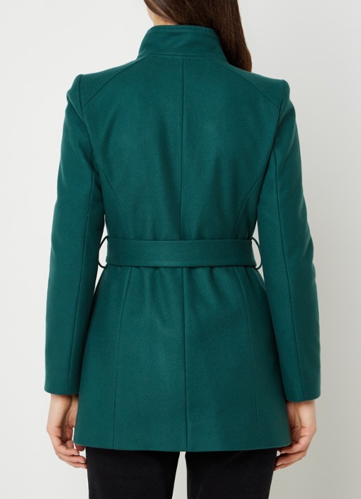 Ted Baker Rosess mantel in kasjmierblend met strikceintuur - achterkant groen