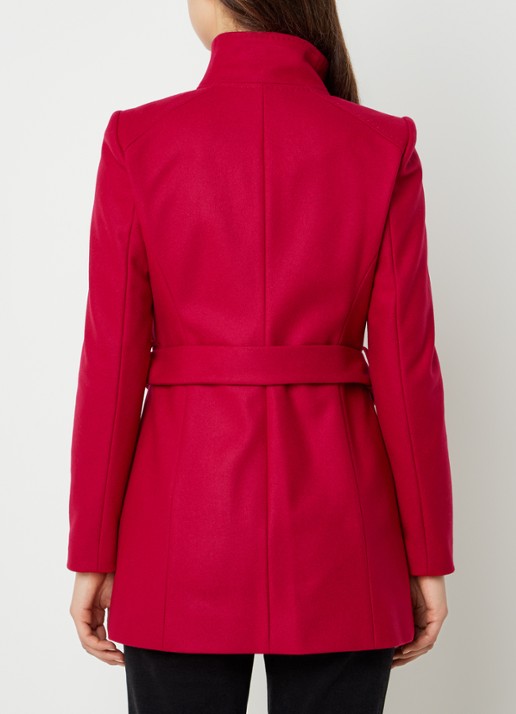 Ted Baker Rosess mantel in kasjmierblend met strikceintuur - achterkant donkerroze