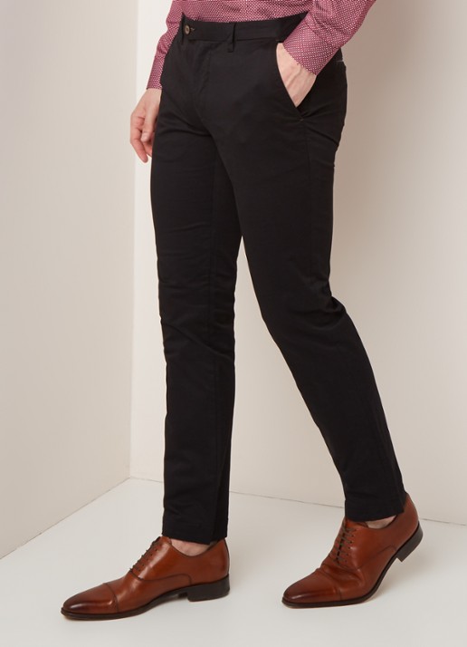 Ted Baker Seenchi classic fit chino met stretch - detail 2 zwart