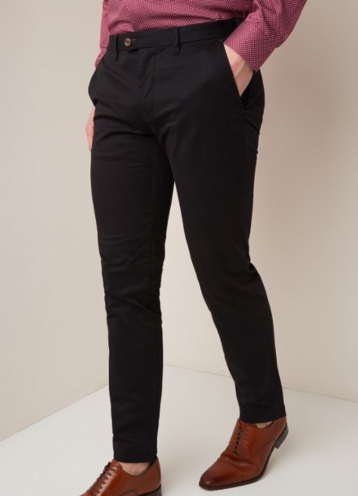 Ted Baker Seenchi classic fit chino met stretch - detail 3 zwart