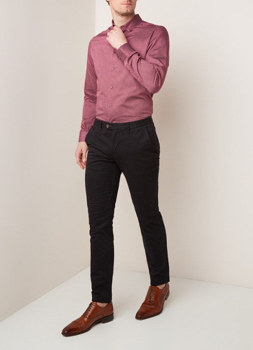 Ted Baker Seenchi classic fit chino met stretch - voorkant 5 zwart