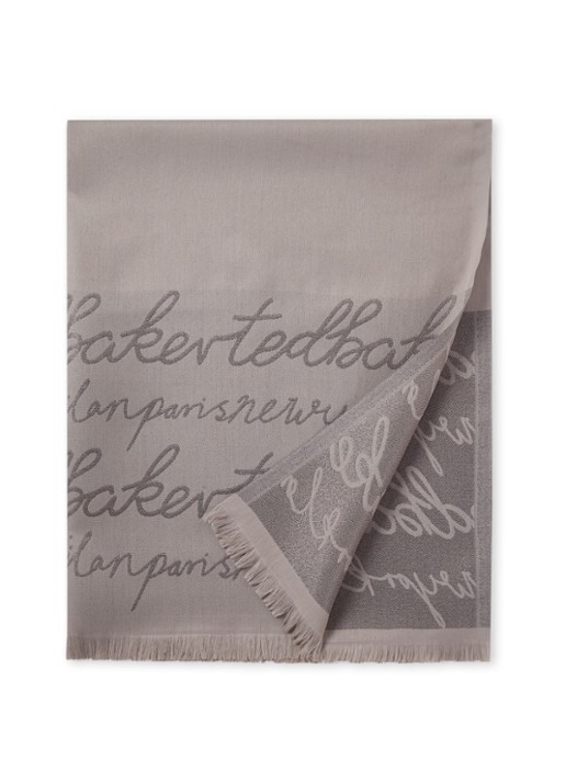 Ted Baker Teddiee sjaal met lurex 180 x 75 cm - voorkant taupe