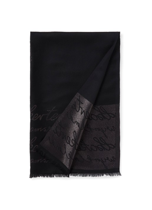 Ted Baker Teddiee sjaal met lurex 180 x 75 cm - voorkant 2 zwart