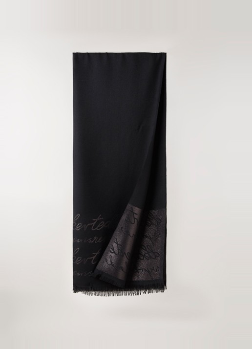 Ted Baker Teddiee sjaal met lurex 180 x 75 cm - voorkant 3 zwart