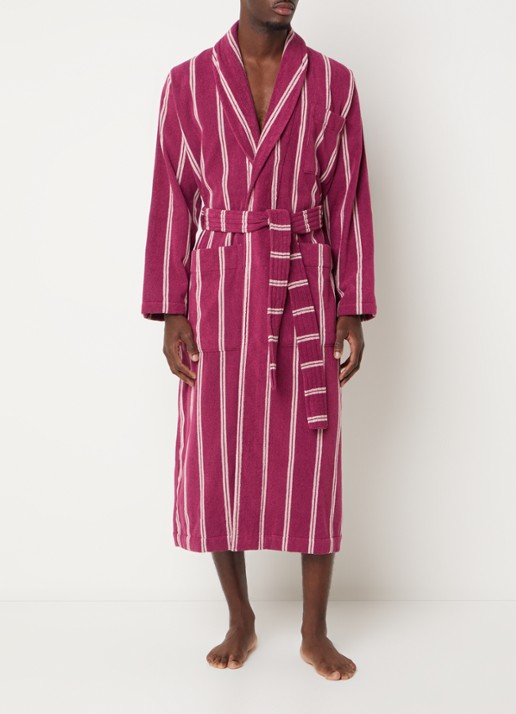 TEKLA Badjas van biologisch katoen met opgestikte zakken - unisex - detail 3 fuchsia