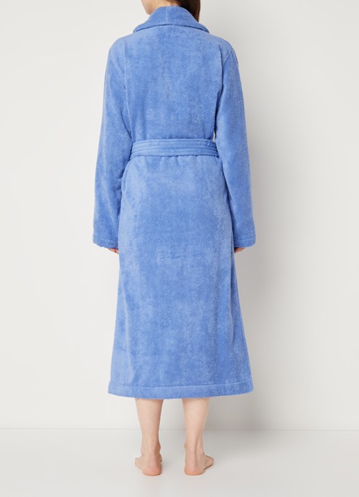 TEKLA Badjas van biologisch katoen met opgestikte zakken - unisex - achterkant 4 blauw