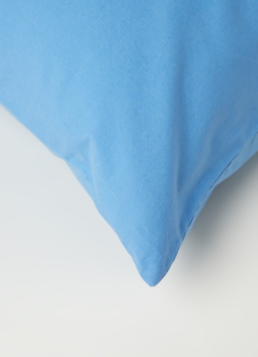 TEKLA Kussensloop van  katoen perkal - detail blauw