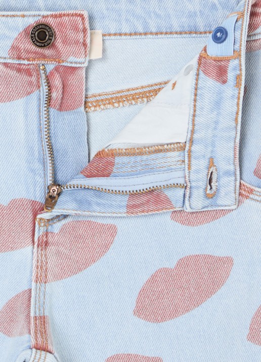 The Animals Observatory Ant loose fit jeans met print - detail indigo