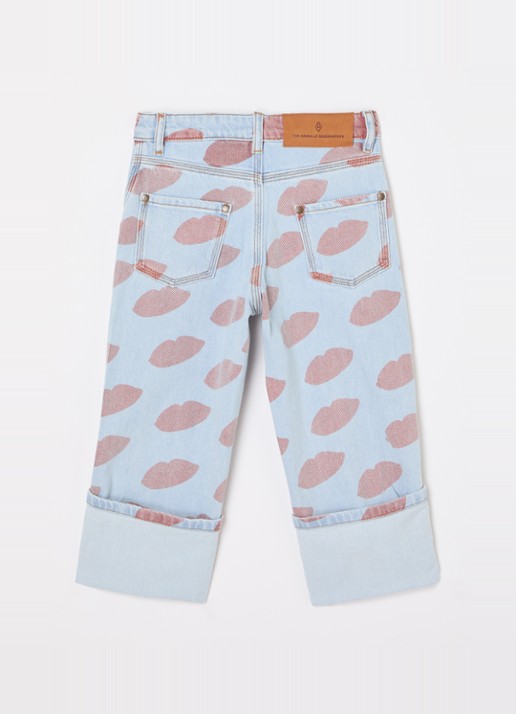 The Animals Observatory Ant loose fit jeans met print - voorkant 3 indigo