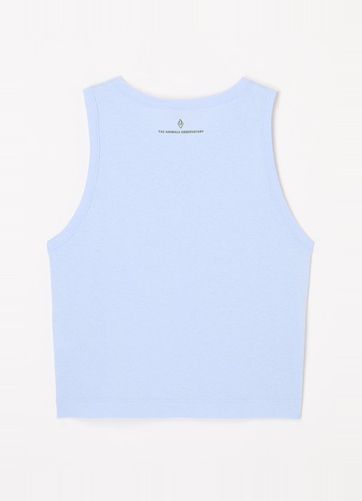 The Animals Observatory Frog tanktop met print  - voorkant 2 lichtblauw