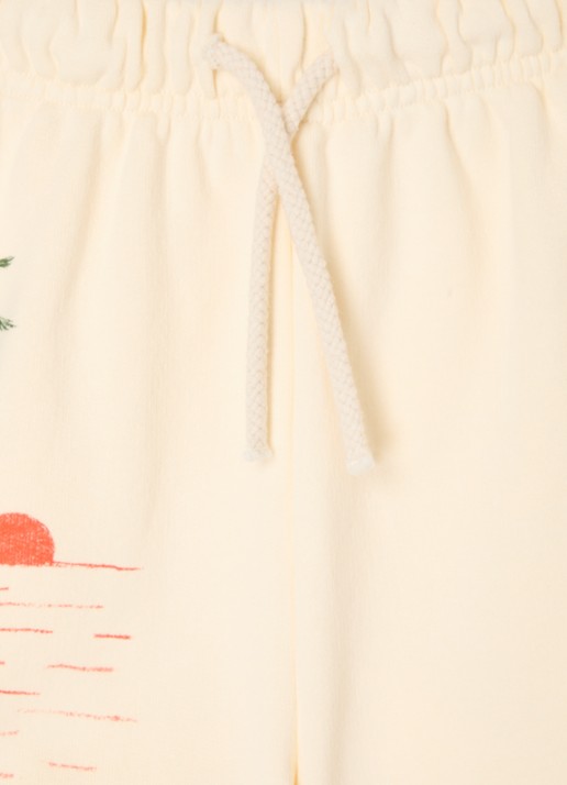 The Animals Observatory Hedgehog loose fit korte joggingbroek met steekzakken - detail 4 vanillegeel