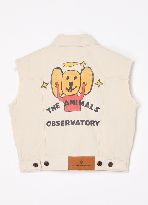 The Animals Observatory Hog gilet van denim - achterkant 4 beige