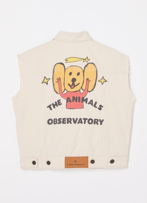 The Animals Observatory Hog gilet van denim - achterkant 5 beige