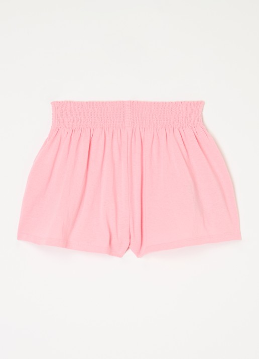 The Animals Observatory Ostrich loose fit korte broek met print - voorkant 4 roze