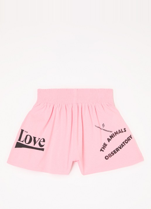 The Animals Observatory Ostrich loose fit korte broek met print - voorkant 5 roze