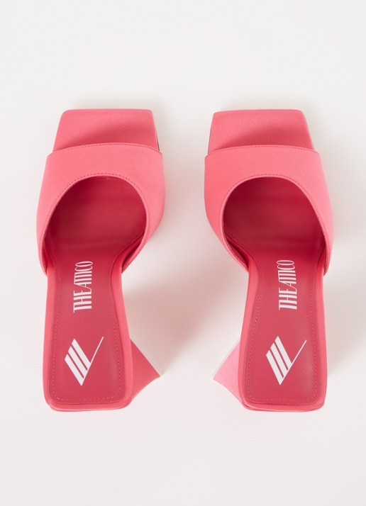 The Attico Devon muiltje van leer met lakfinish  - detail 3 roze