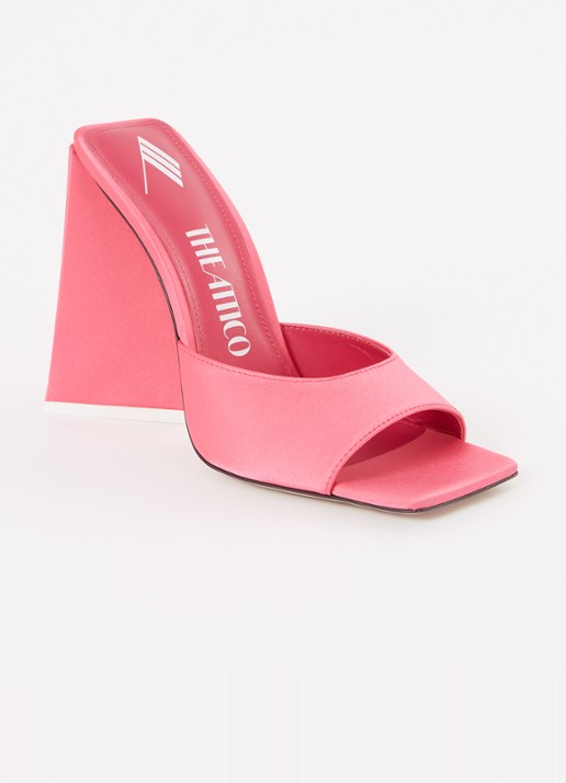 The Attico Devon muiltje van leer met lakfinish  - voorkant 5 roze