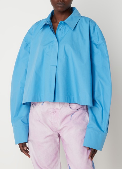 The Attico Jill cropped blouse - detail 2 blauw