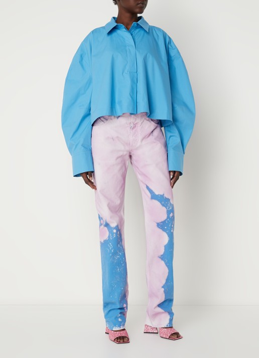 The Attico Jill cropped blouse - voorkant 5 blauw