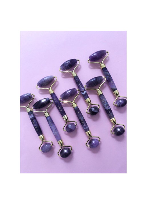 The Coucou Club Coucou Amethyst Roller - gezichtsroller - voorkant 2 paars