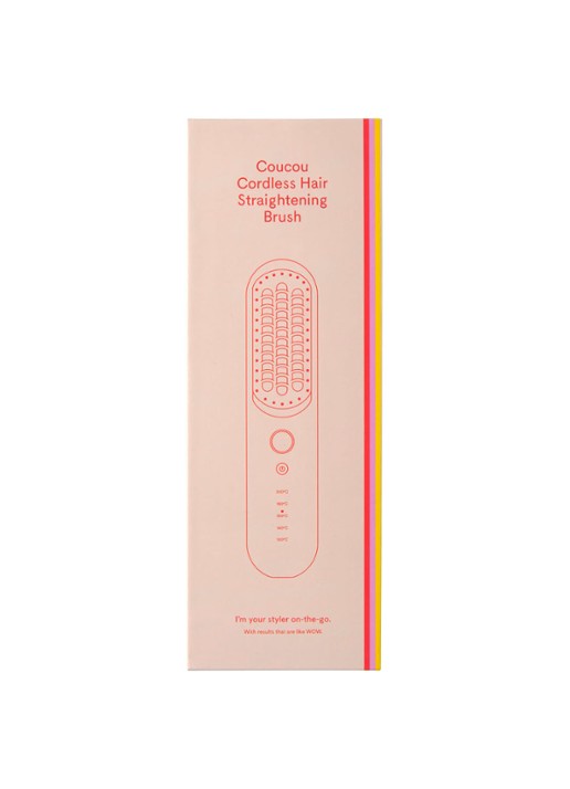 The Coucou Club Coucou Cordless Hair Straightening Brush - snoerloze elektrische haarborstel - detail 5 lichtroze