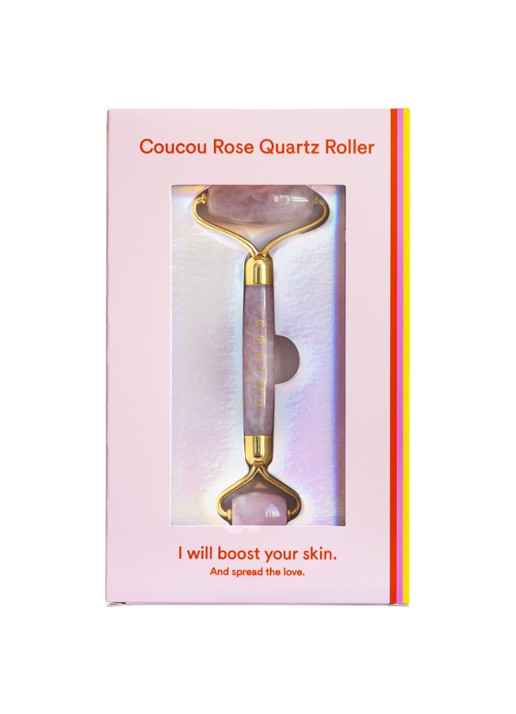 The Coucou Club Coucou Rose Quartz Roller - gezichtsroller - voorkant 7 lichtroze