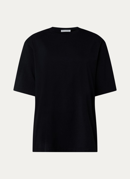 The Frankie Shop Anira T-shirt met schoudervulling - voorkant 4 zwart