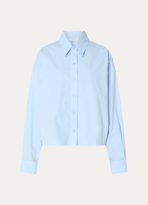 The Frankie Shop Arlen cropped blouse - voorkant 2 blauw