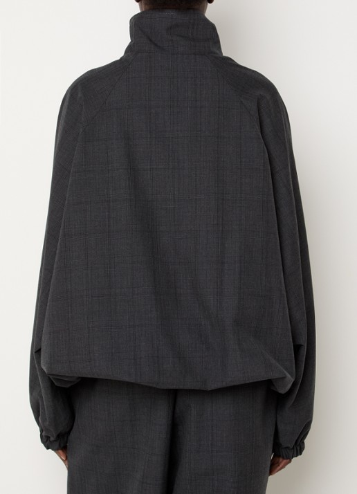 The Frankie Shop Baxter oversized jack in wolblend met ruitdessin - achterkant antraciet