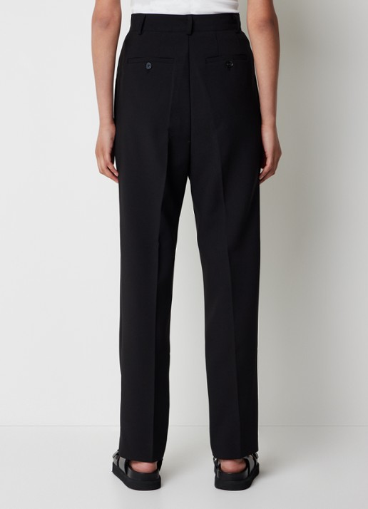 The Frankie Shop Bea high waist straight leg pantalon met steekzakken - achterkant zwart