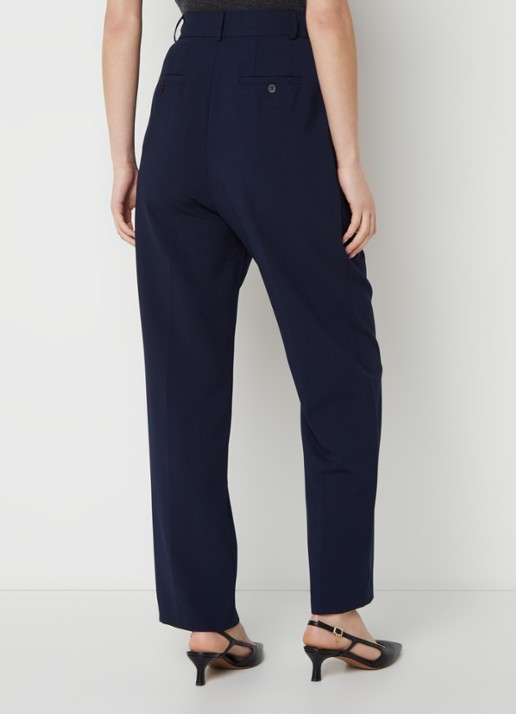 The Frankie Shop Bea high waist straight leg pantalon met steekzakken - achterkant 4 blauw