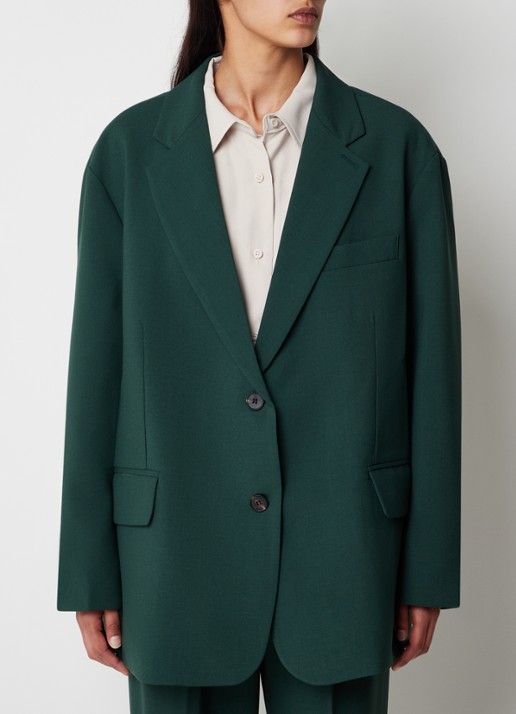 The Frankie Shop Bea oversized blazer met klepzakken - detail 2 groen