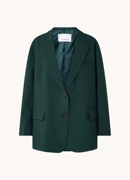 The Frankie Shop Bea oversized blazer met klepzakken - voorkant 3 groen