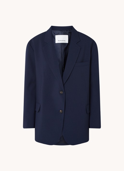 The Frankie Shop Bea oversized blazer met klepzakken - voorkant 2 blauw
