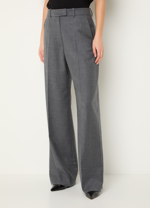 The Frankie Shop Brickell high waist wide fit pantalon in scheerwolblend met steekzakken