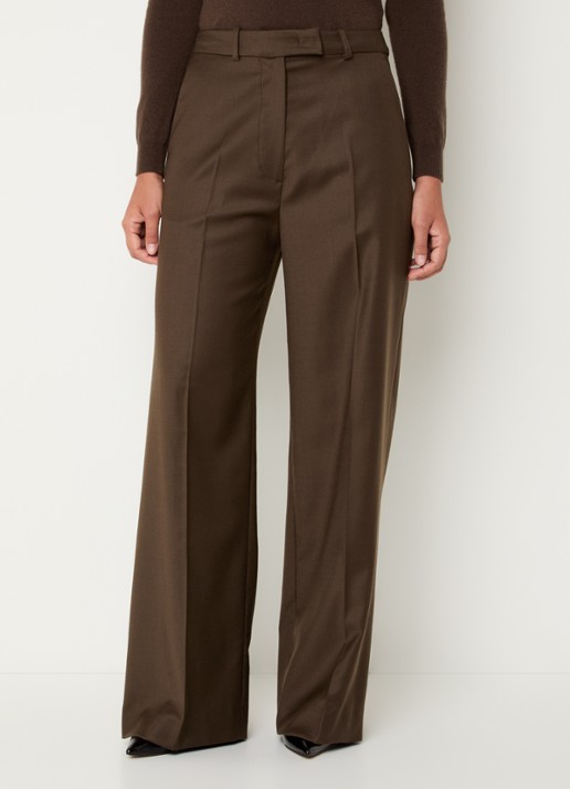 The Frankie Shop Brickell high waist wide fit pantalon in scheerwolblend met steekzakken