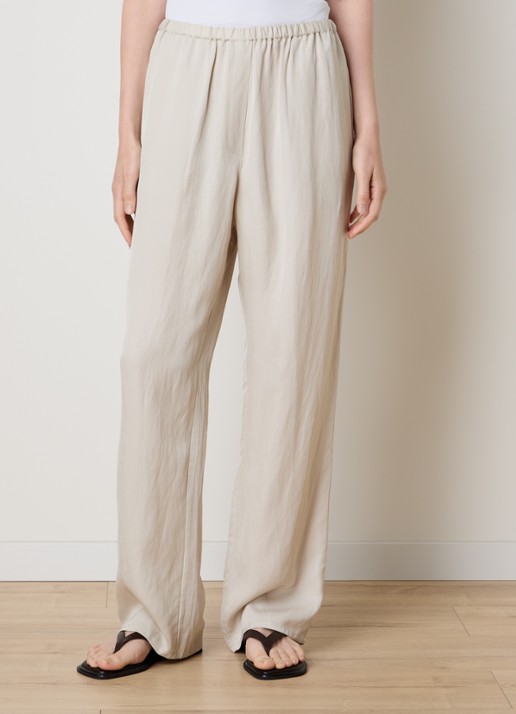 The Frankie Shop Bruna high waist loose fit pantalon in linnenblend