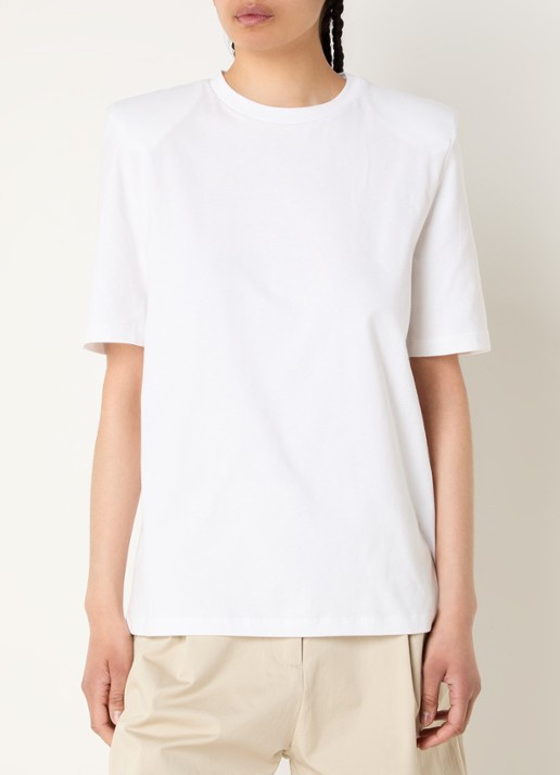 The Frankie Shop Carrington T-shirt met schoudervulling